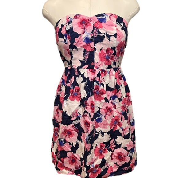 Women’s floral strapless dress - Picture 1 of 7